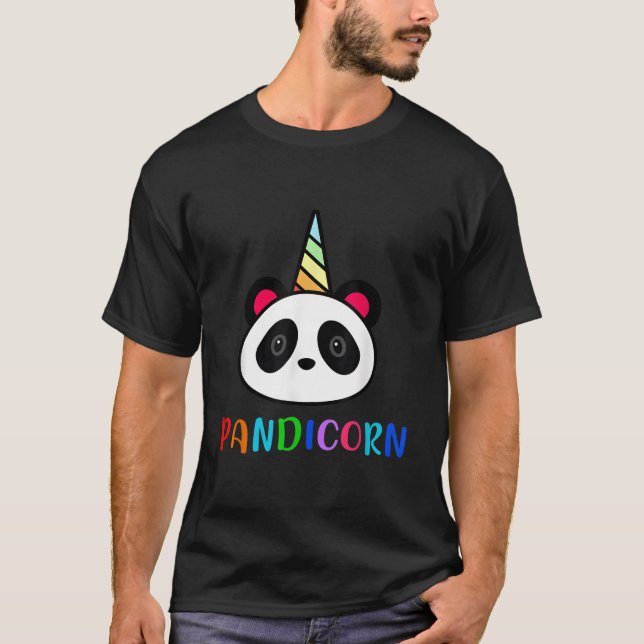 Panda Unicorn Pandicorn T Shirt (Framsida)