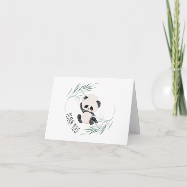 Panda Unisex Baby Shower Watercolor TACK (Framsida)