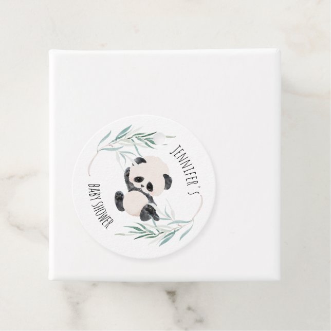 Panda Unisex Kön Neutral babykläder Vattenfärg Gåvor Etiketter (På plats)