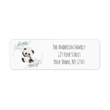 Panda Unisex Kön Neutral babykläder Vattenfärg
