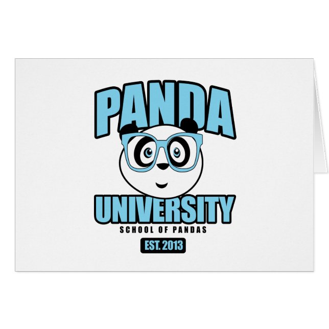 Panda Universiteten - Blue Hälsningskort (Framsidan Horizontal)