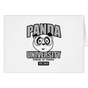Panda Universiteten - Grått Hälsningskort