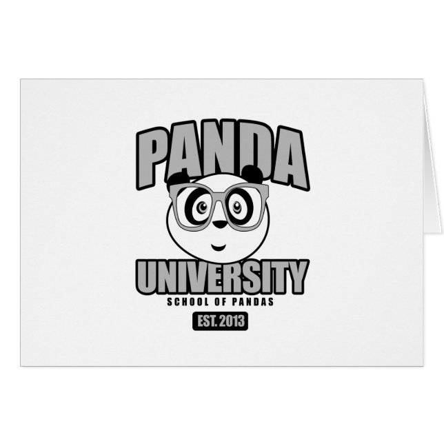 Panda Universiteten - Grått Hälsningskort (Framsidan Horizontal)