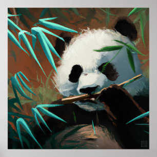 Panda - Utskrift av arbetsytekonst Poster