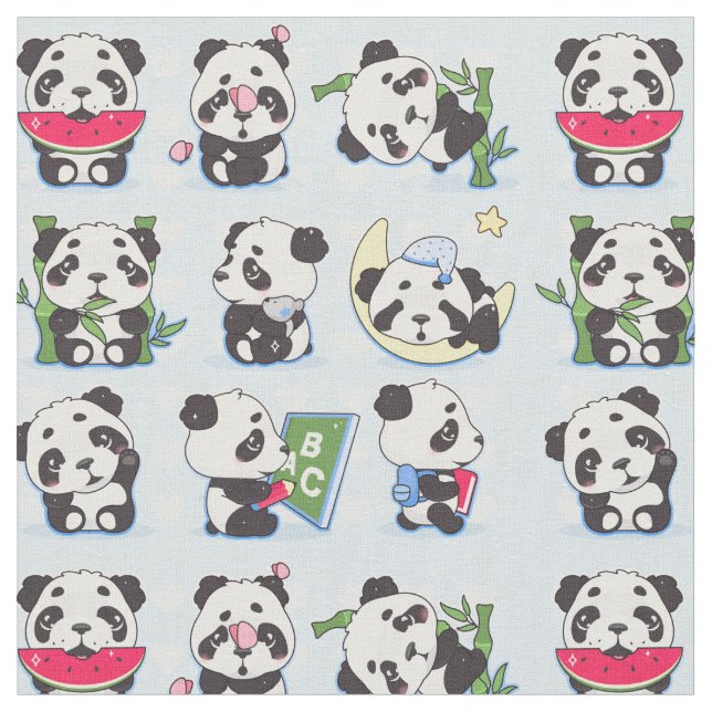 Panda-utskrift Tyg (Närbild)