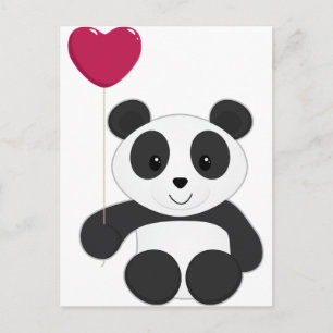 Panda Valentine Helg Vykort