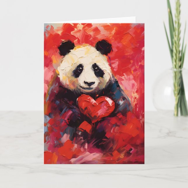 Panda Valentines day Helgkort (Framsida)
