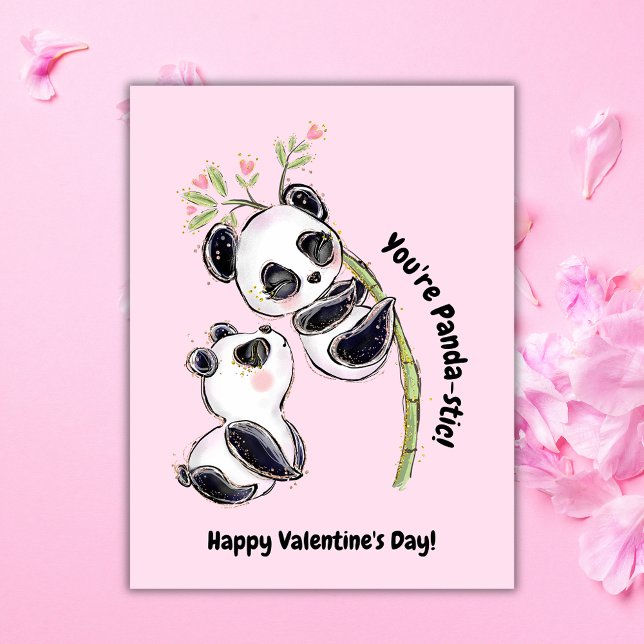 Panda Valentines Day Photo Julkort (Skapare uppladdad)
