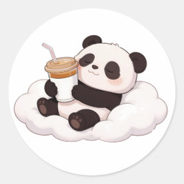 panda,varm,läkande,långsam,inre frid #012 runt klistermärke