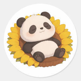 panda,varm,lakande,långsam,inre frid #013 runt klistermärke