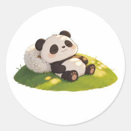 panda,varm,läkande,långsam,inre frid #015 runt klistermärke