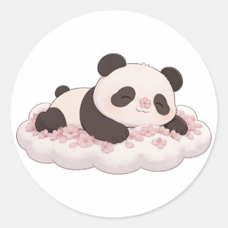 panda,varm,läkande,långsam,inre frid #019 runt klistermärke