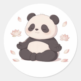 panda,varm,lakande,långsam,inre frid #02 runt klistermärke
