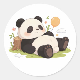 panda,varm,läkande,långsam,sinnesro #08 runt klistermärke