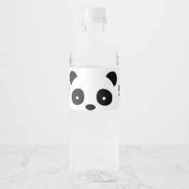 Panda Vattenflaska-etiketter, svartvit etikett