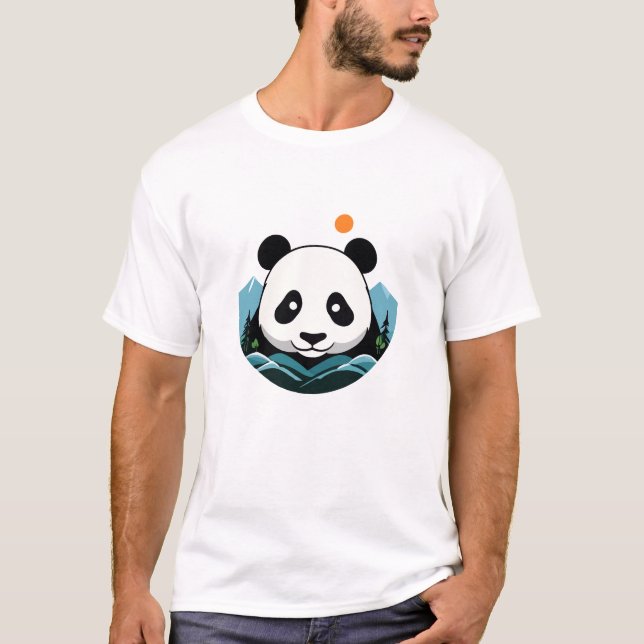 Panda Vector Art Animal Modern Urban City Graphic T Shirt (Framsida)