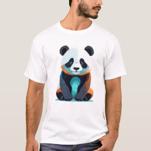 Panda Vector Art med Vibrant Färg T Shirt