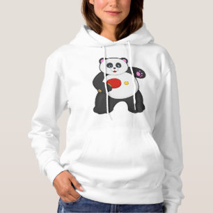Panda vid Bord tennis med Bord tennis racket T Shirt