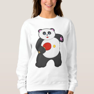 Panda vid Bord tennis med Bord tennis racket T Shirt