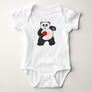 Panda vid Bord tennis med Bord tennis racket T Shirt