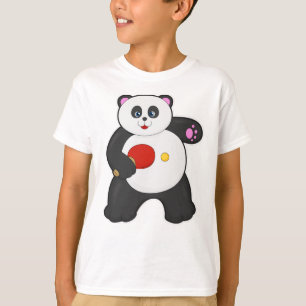 Panda vid Bord tennis med Bord tennis racket T Shirt