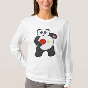 Panda vid bordtennis med bordtennisracket t shirt