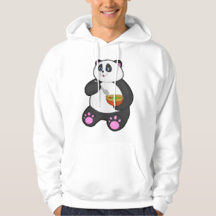 Panda vid Eating with Spoon & Bowl Hoodie
