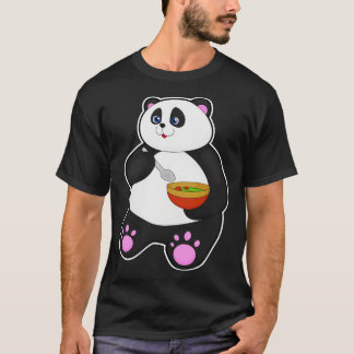 Panda vid Eating with Spoon Bowl T Shirt