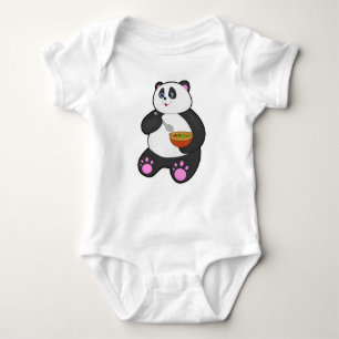 Panda vid Eating with Spoon & Bowl T Shirt