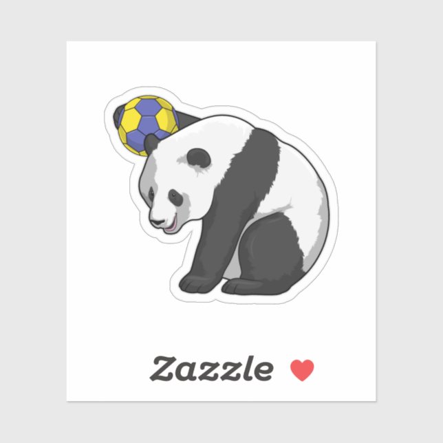 Panda vid Handball Sports Klistermärken (Ark)