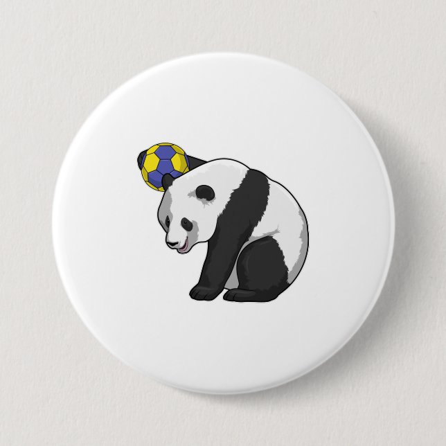 Panda vid Handball Sports Knapp (Framsida)