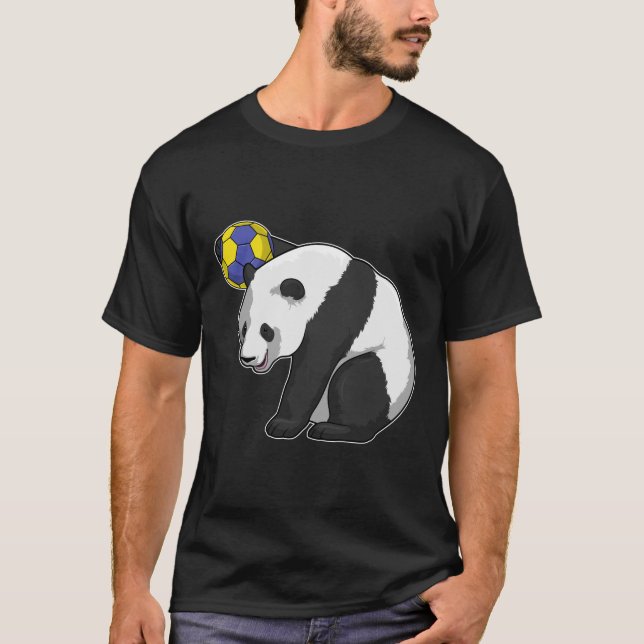 Panda vid Handball Sports T Shirt (Framsida)