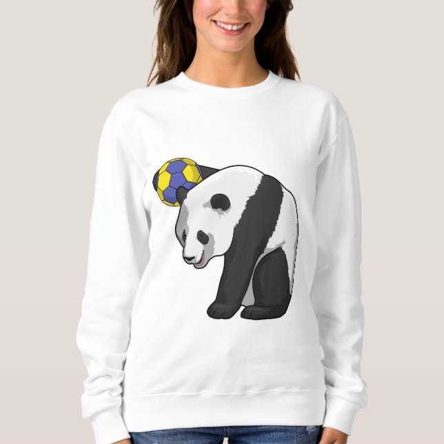 Panda vid Handball Sports T Shirt (Framsida)