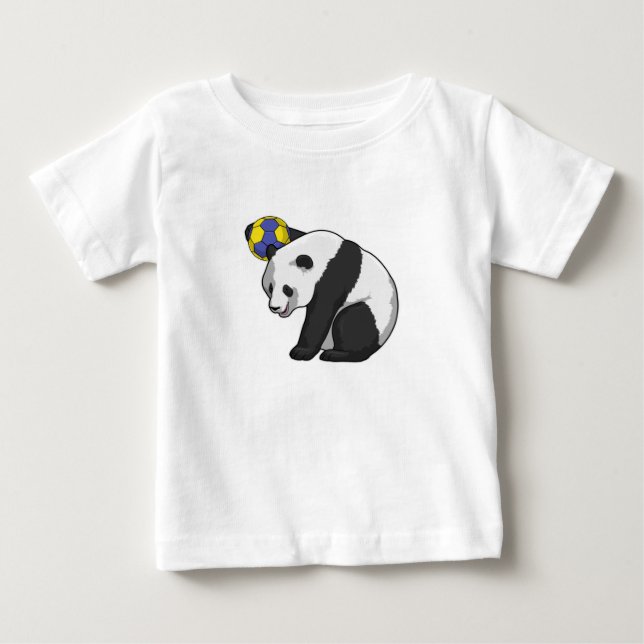 Panda vid Handball Sports T Shirt (Framsida)