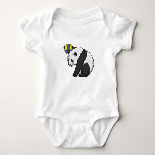Panda vid Handball Sports T Shirt (Framsida)