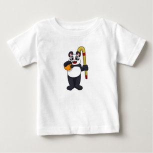 Panda vid Hockey med Hockey fladdermus T Shirt