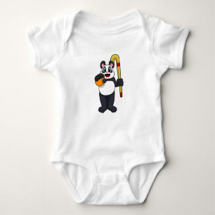 Panda vid Hockey med Hockey fladdermus T Shirt