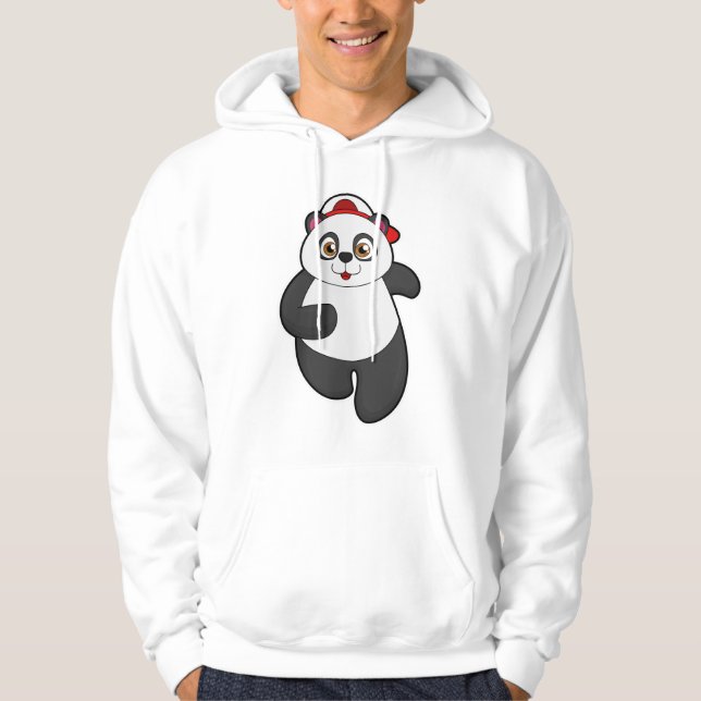 Panda vid körning med kap hoodie (Framsida)