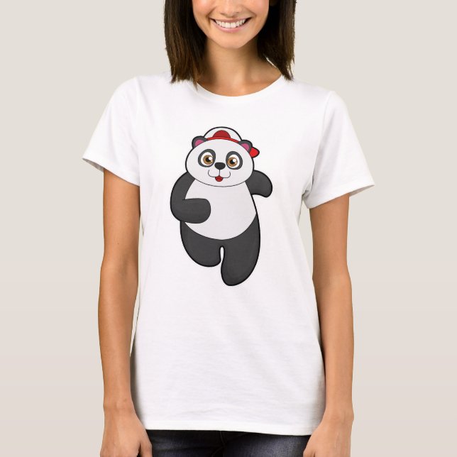 Panda vid körning med kap t shirt (Framsida)