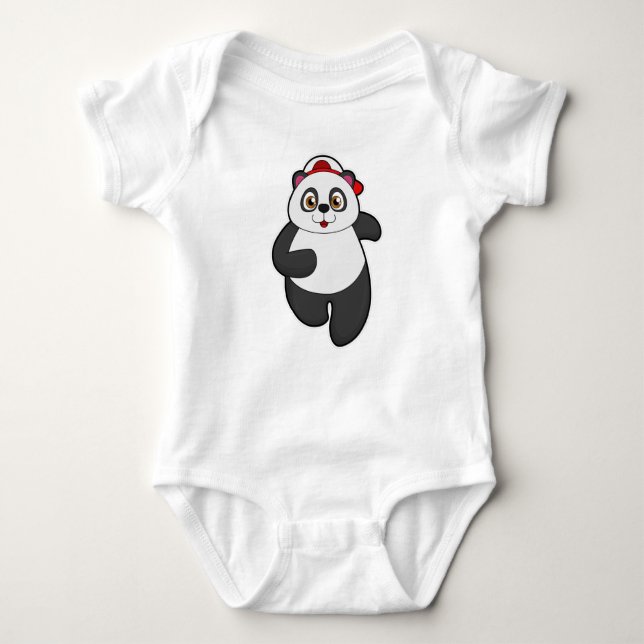 Panda vid körning med kap t shirt (Framsida)