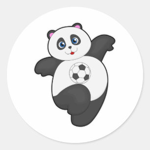 Panda vid sportsport runt klistermärke