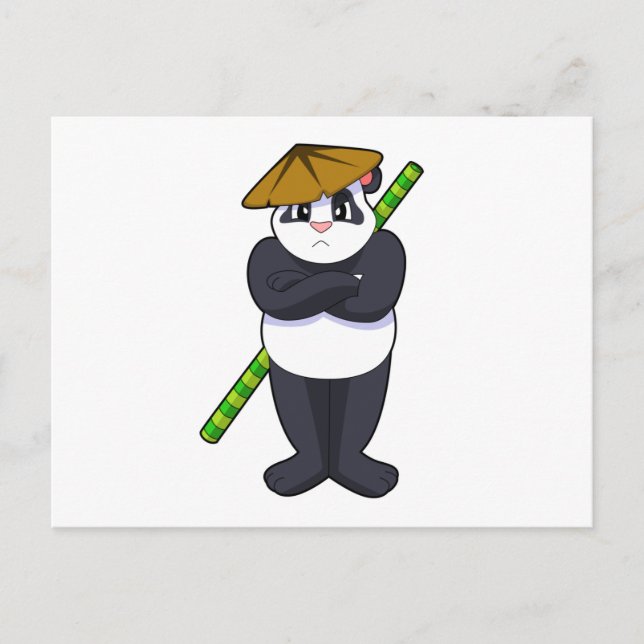 Panda vid Stick fight kampsport.PNG Vykort (Framsida)