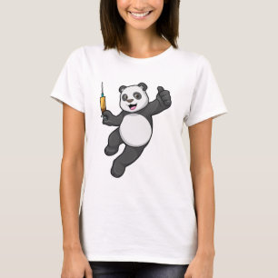 Panda vid vaccinering med spruta t shirt