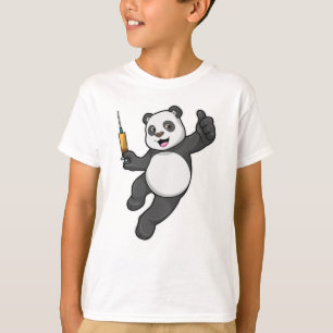 Panda vid vaccinering med spruta t shirt
