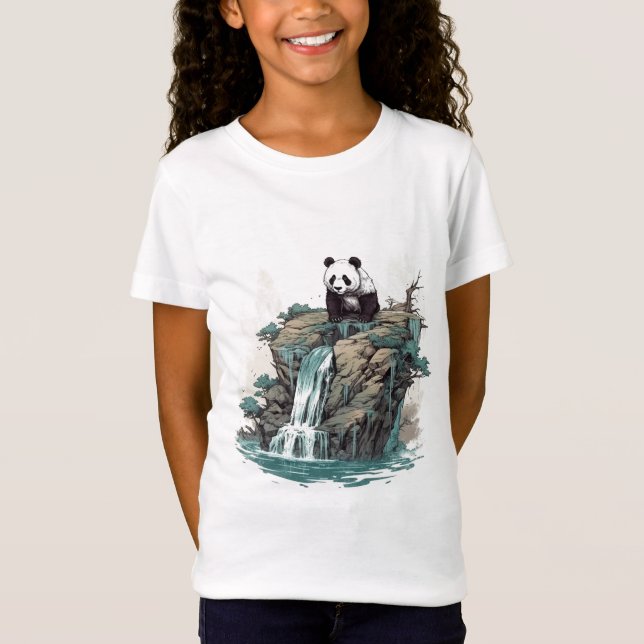Panda vid vattenfallet t shirt (Framsida)