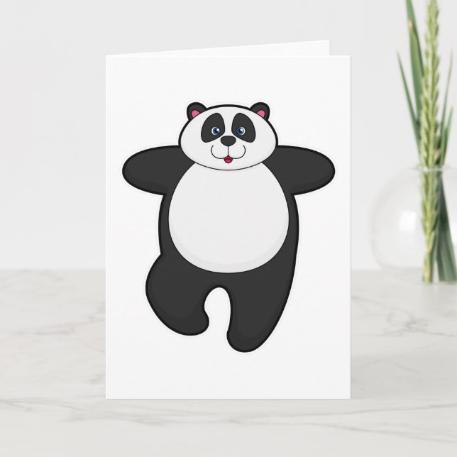 Panda vid Yoga Stretching-övning Kort (Framsida)