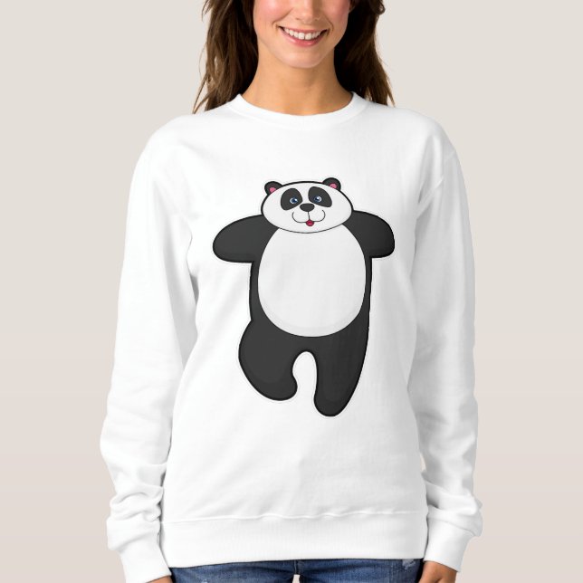 Panda vid Yoga Stretching-övning T Shirt (Framsida)