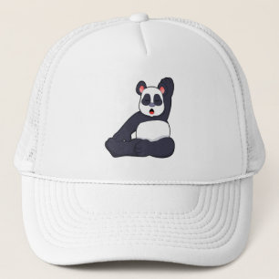 Panda vid Yoga Stretching-övningar Keps