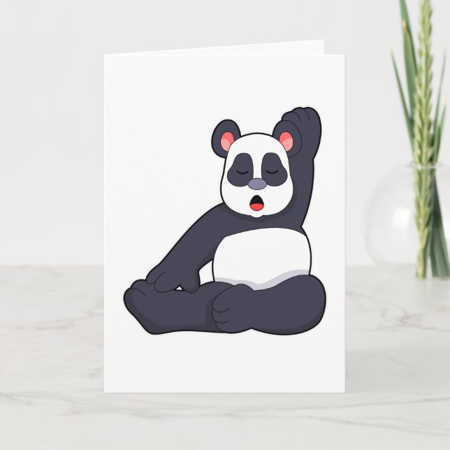 Panda vid Yoga Stretching-övningar Kort (Framsida)