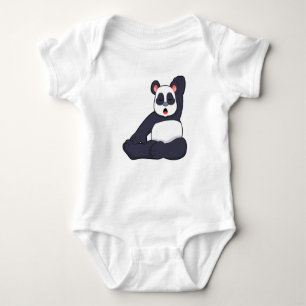 Panda vid Yoga Stretching-övningar T Shirt